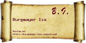 Burgmayer Iza névjegykártya